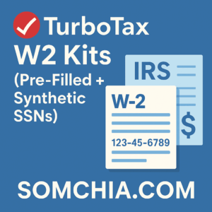 TurboTax W2 Kits (Pre-Filled + Synthetic SSNs) – Ready-to-File Tax Refund Packages  Typical Payout Range: $500 – $1,800