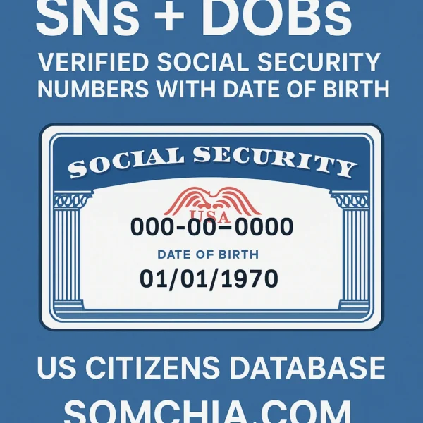 SNs + DOBs – Verified Social Security Numbers with Date of Birth – US Citizens Database