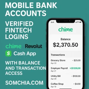 Mobile Bank Accounts – Verified Fintech Logins (Chime, Revolut, Cash App) – With Balance and Transaction Access