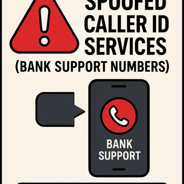 Spoofed Caller ID Services (Bank Support Numbers) – Phishing, Social Engineering and Impersonation Tools  $100 – $500/mo